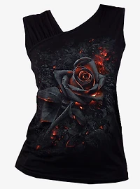 Burnt Rose Gathered Shoulder Sleeveless Top