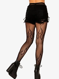 Flames Fishnet Tights