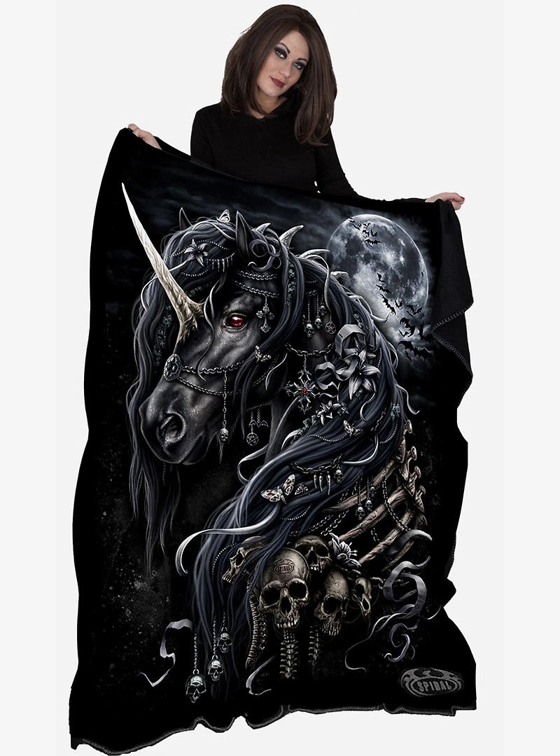 Dark Unicorn Fleece Blanket