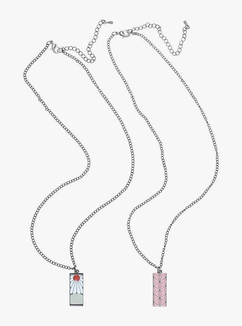 Demon Slayer: Kimetsu No Yaiba Nezuko & Tanjiro Tag Best Friend Necklace Set