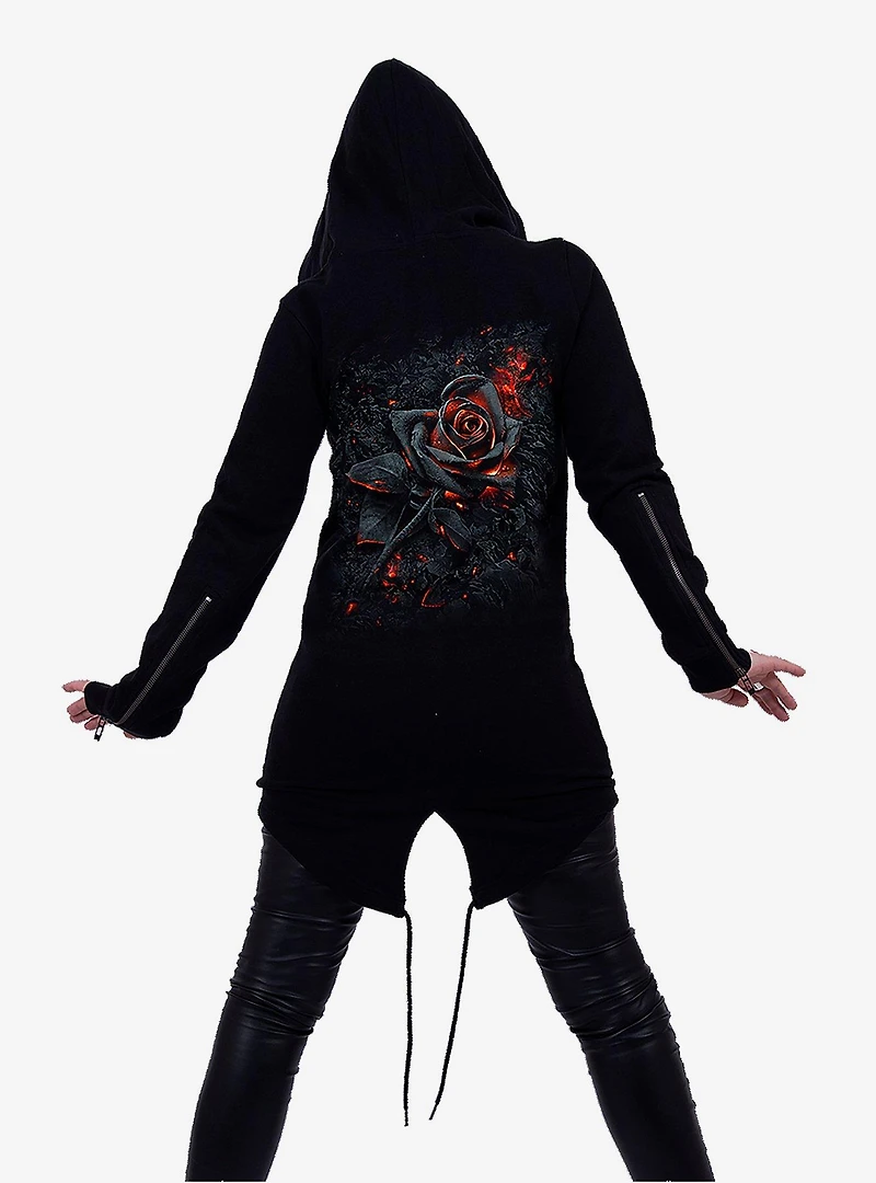 Burnt Rose Fish Tail Zip Hoodie