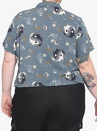 Her Universe Avatar: The Last Airbender La & Tui Women's Plus Tie-Front Woven Top