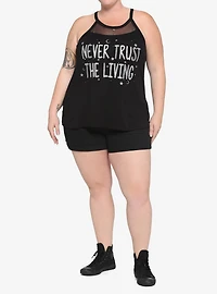 Never Trust The Living Mesh Girls Tank Top Plus Size