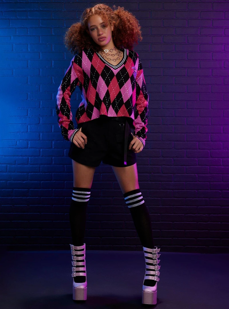 Monster High Argyle Skimmer Girls Sweater