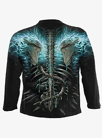 Flaming Spine Allover Long-Sleeve T-Shirt