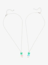 Pastel Frog Mushroom 3D Best Friend Necklace Set