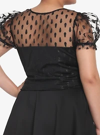 Coffin Glitter Mesh Top Plus Size
