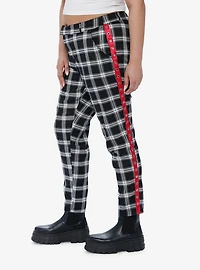 Black & White Plaid Grommet Pants Plus