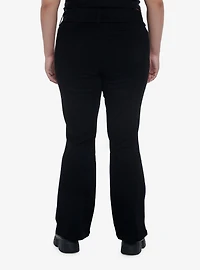 Black Low Rise Flare Denim Pants Plus