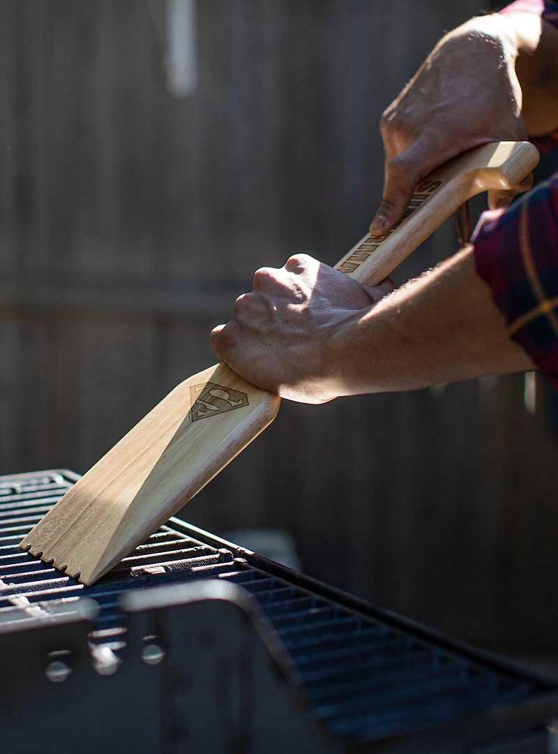 DC Comics Superman Hardwood BBQ Grill Scraper with Bottle Opener