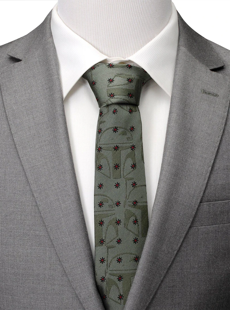 Star Wars The Book of Boba Fett Green Motif Men's Tie