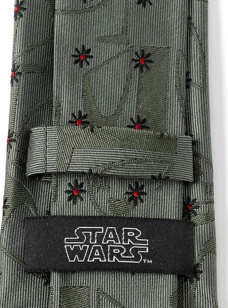 Star Wars The Book of Boba Fett Green Motif Men's Tie