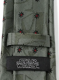 Star Wars The Book of Boba Fett Green Motif Men's Tie