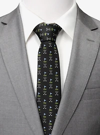Golf Course Black Silk Men's Tie