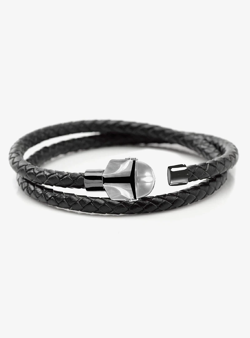 Star Wars The Mandalorian Helmet Double Wrap Stainless Steel Bracelet
