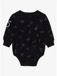 Disney Walt World 50th Anniversary Mickey Ghosts & Icons Glow-in-the-Dark Infant One-Piece - BoxLunch Exclusive