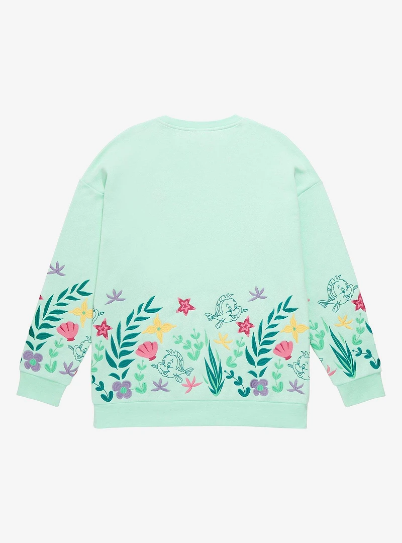 Disney The Little Mermaid Flounder Floral Crewneck - BoxLunch Exclusive