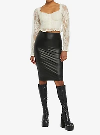 Ivory Lace Corset Girls Long-Sleeve Top