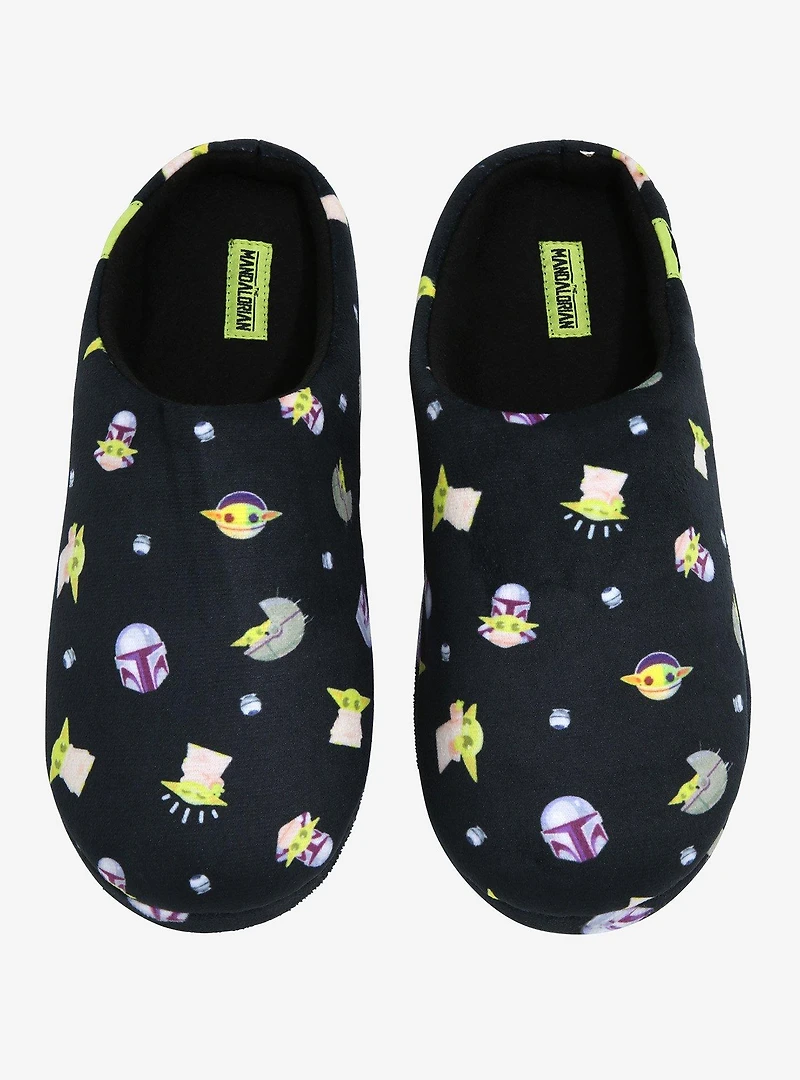 Star Wars The Mandalorian Chibi Grogu & Mando Allover Print Slippers