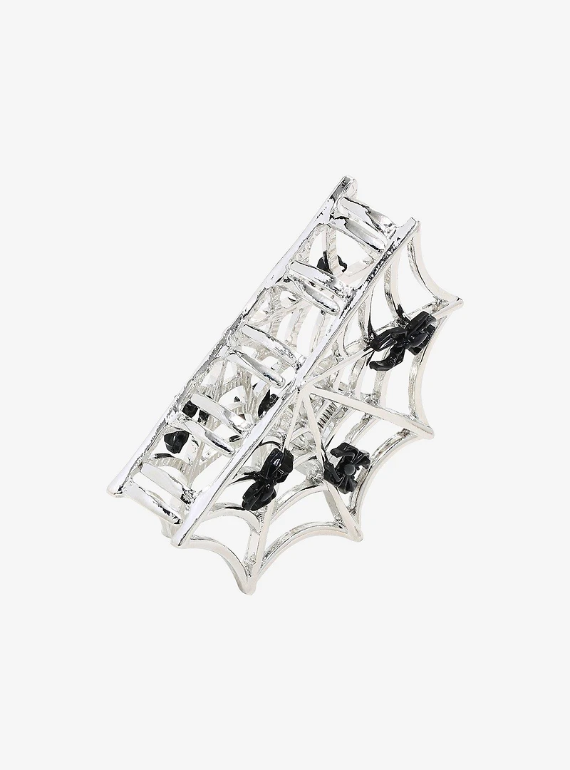 Silver Spiderweb Hair Clip