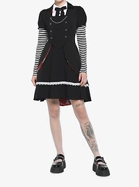 Black Rabbit Bustle Double-Breasted Girls Vest