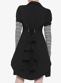 Black Rabbit Bustle Double-Breasted Girls Vest