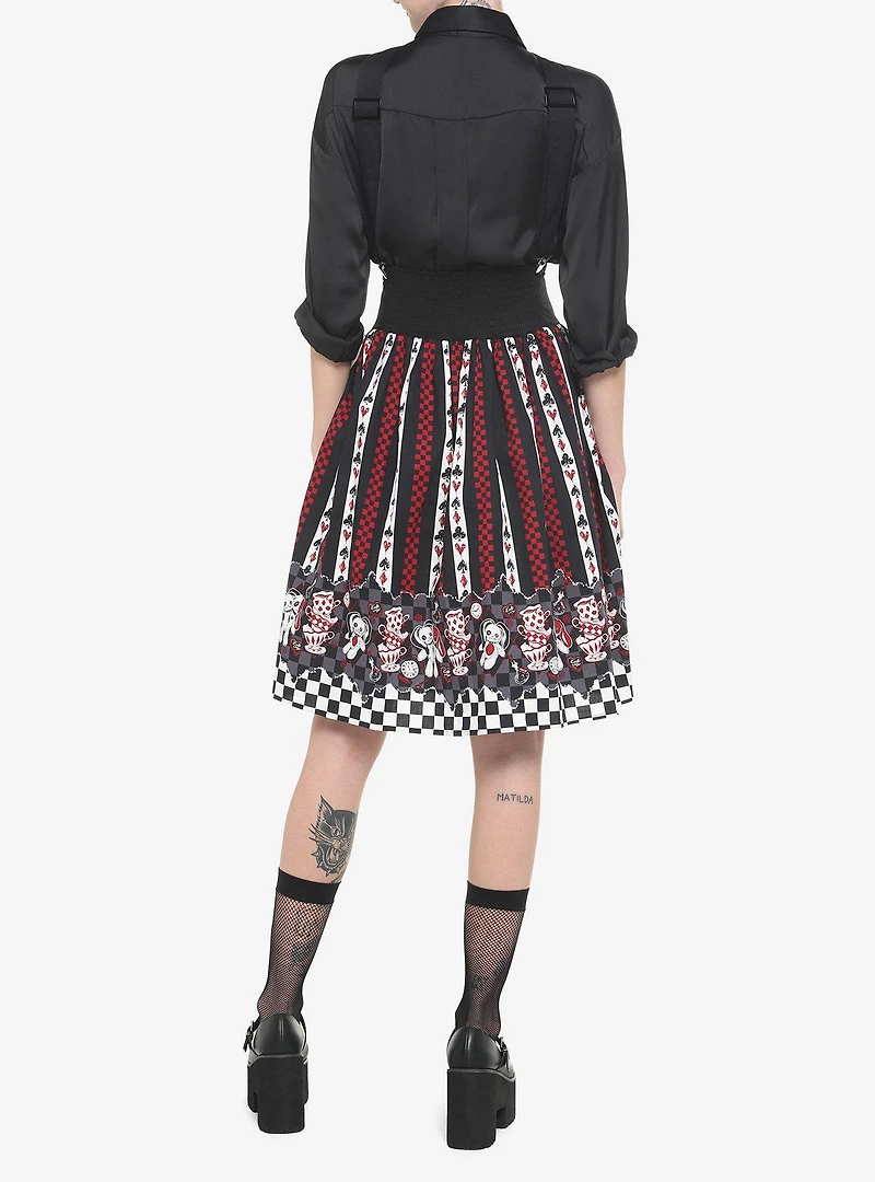 Mad Tea Party Stripe Suspender Skirt