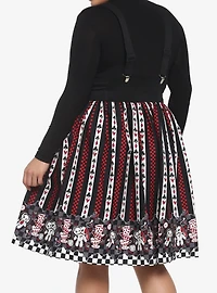 Mad Tea Party Stripe Suspender Skirt Plus