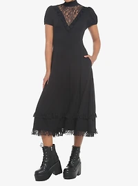Black Lace Midi Dress