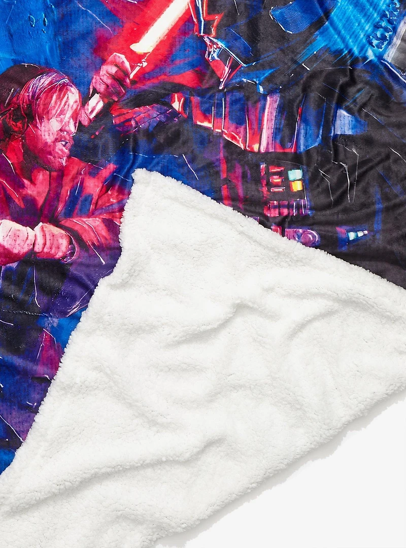 Star Wars Obi-Wan Kenobi Obi-Wan & Darth Vader Clash Sherpa Throw - BoxLunch Exclusive
