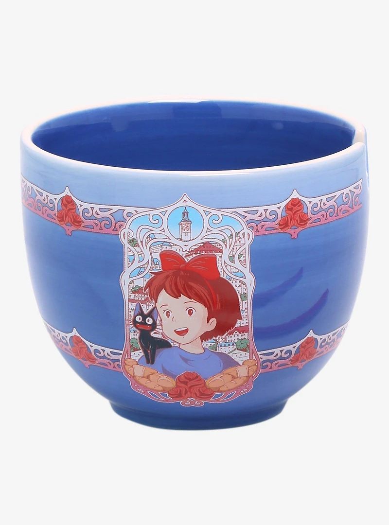 Studio Ghibli Kiki's Delivery Service Kiki & Jiji Portrait Ramen Bowl with Chopsticks