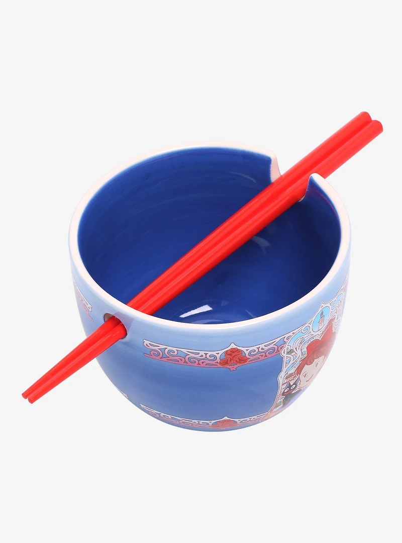 Studio Ghibli Kiki's Delivery Service Kiki & Jiji Portrait Ramen Bowl with Chopsticks