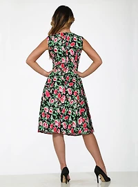 Black with Red Rose Dress