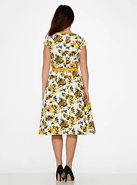 White Yellow Floral Dress