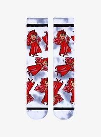 Marvel WandaVision Scarlet Witch Cartoon Allover Print Tie-Dye Crew Socks - BoxLunch Exclusive