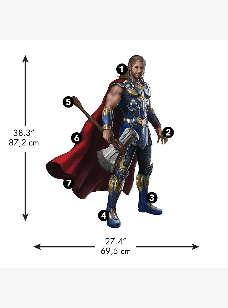 Marvel Thor: Love & Thunder Peel & Stick Giant Wall Decals