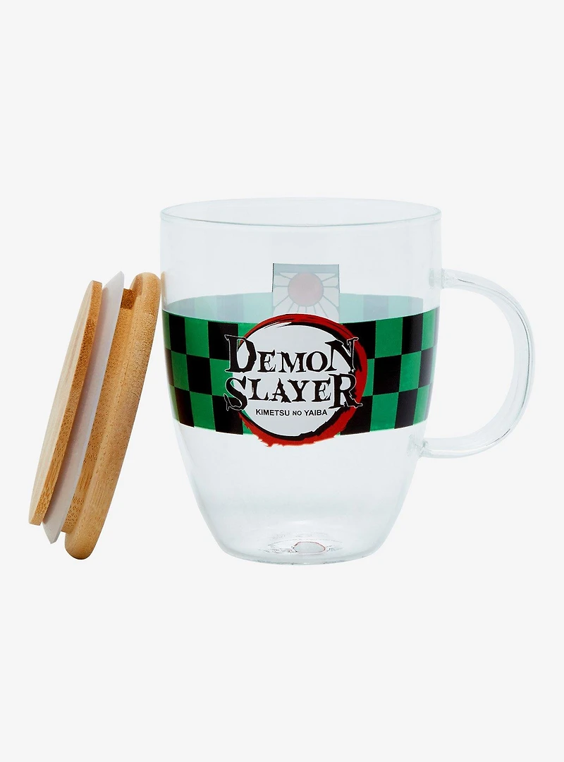 Demon Slayer: Kimetsu no Yaiba Hanafuda Glass Mug with Lid - BoxLunch Exclusive