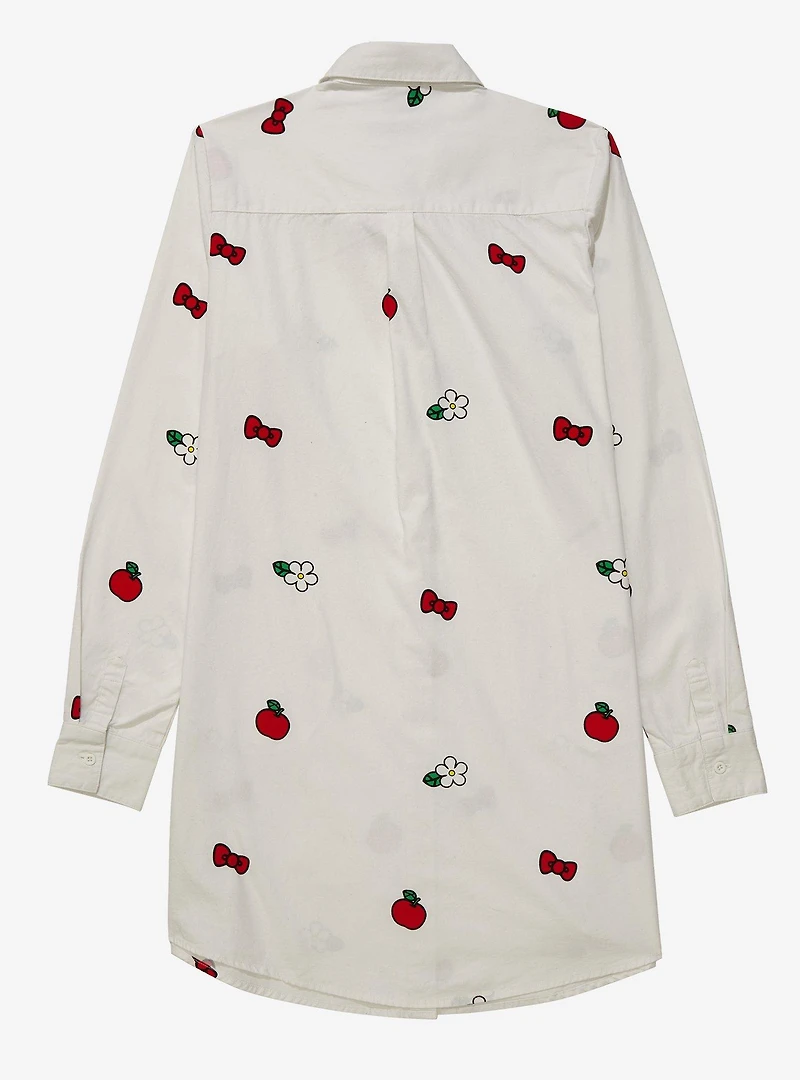 Sanrio Hello Kitty Icons Allover Print Button-Down Shirt Dress - BoxLunch Exclusive