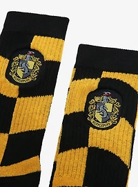 Harry Potter Hufflepuff Crest Wavy Checkered Crew Socks - BoxLunch Exclusive