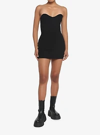 Black Ribbed Tube Dress