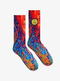 Disney Gravity Falls Bill Cipher Weirdmageddon Oil-Slick Print Crew Socks - BoxLunch Exclusive