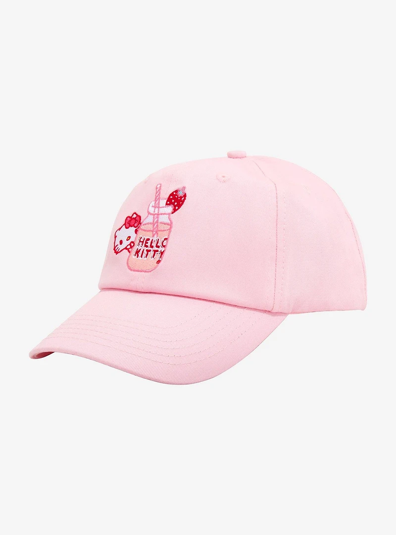 Sanrio Hello Kitty Strawberry Milk Embroidered Cap - BoxLunch Exclusive
