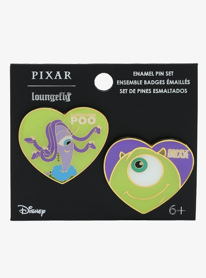 Loungefly Disney Pixar Monsters, Inc. Mike & Celia Pet Names Enamel Pin Set - BoxLunch Exclusive