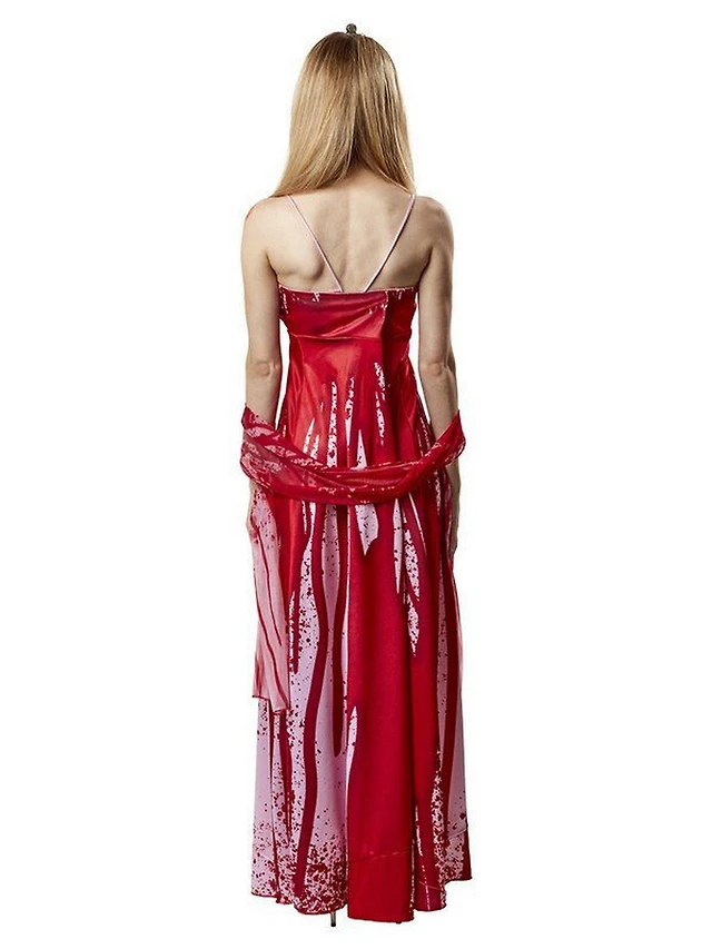 carrie prom dress 1976 Trick or Treat Bloody Costume with Gown and Corsage (Large),Red creepy and clearly unhinged Movie Carrie Prom Dress Costume