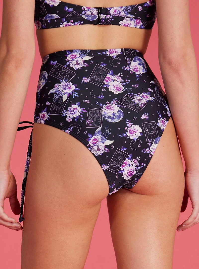 Moon Tarot Cinch High-Waisted Swim Bottoms