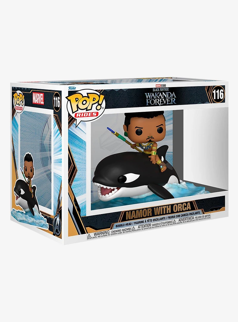 Funko Pop! Rides Marvel Black Panther: Wakanda Forever Namor with Orca Vinyl Bobble-Head