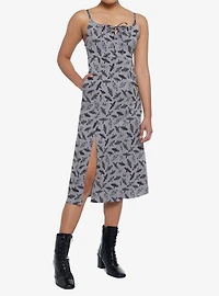 Moths Allover Print Midi Dress
