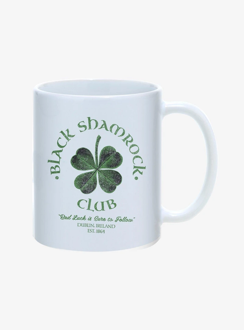 St. Paddy's Black Shamrock Club Mug 11oz