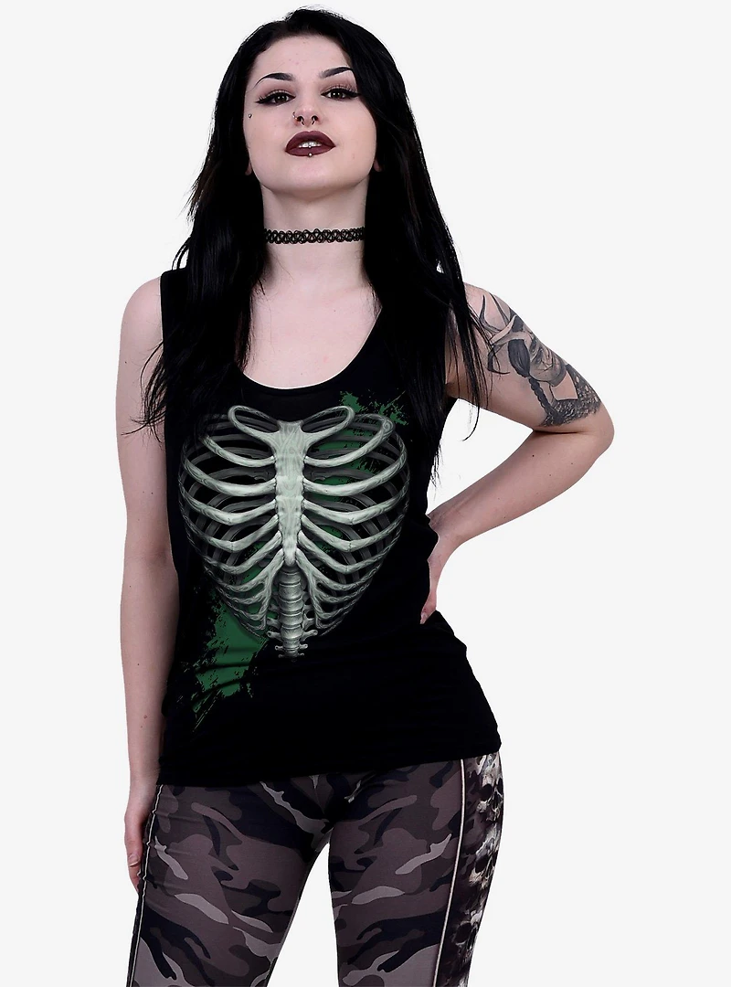 Heart Ribs Glow In The Dark Razor Back Top