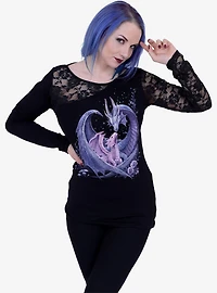 Maternal Instincts Lace One Shoulder Black Top